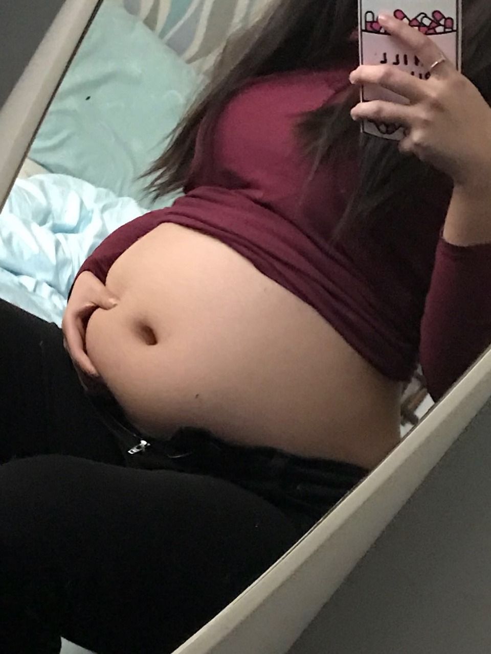 Stuffed pregnant belly