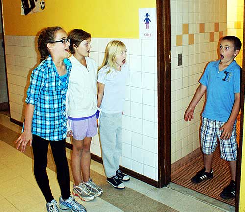 School bathroom bj