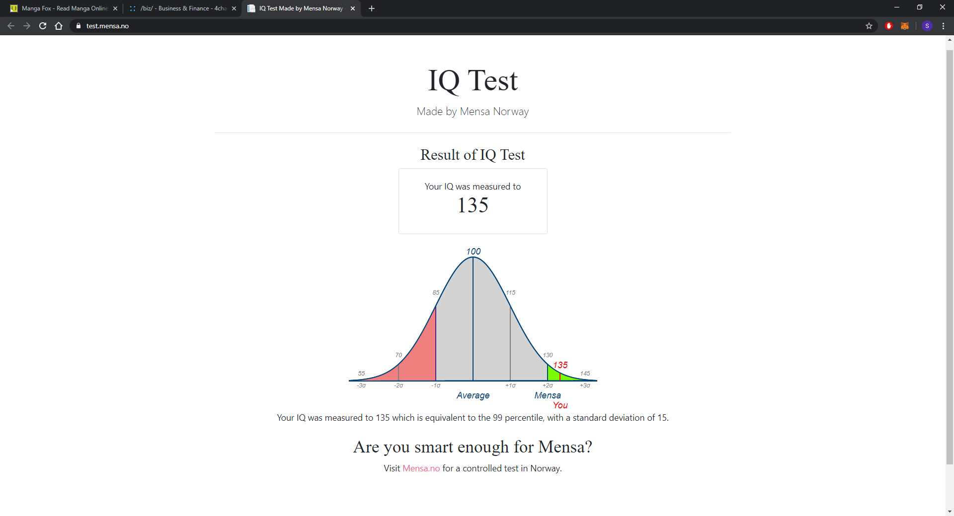 130 mensa über iq IQ Test