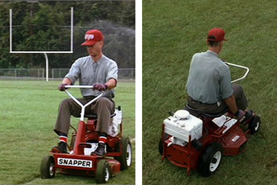 diy/ - Do-It-Yourself. forrest gump riding lawn mower. 