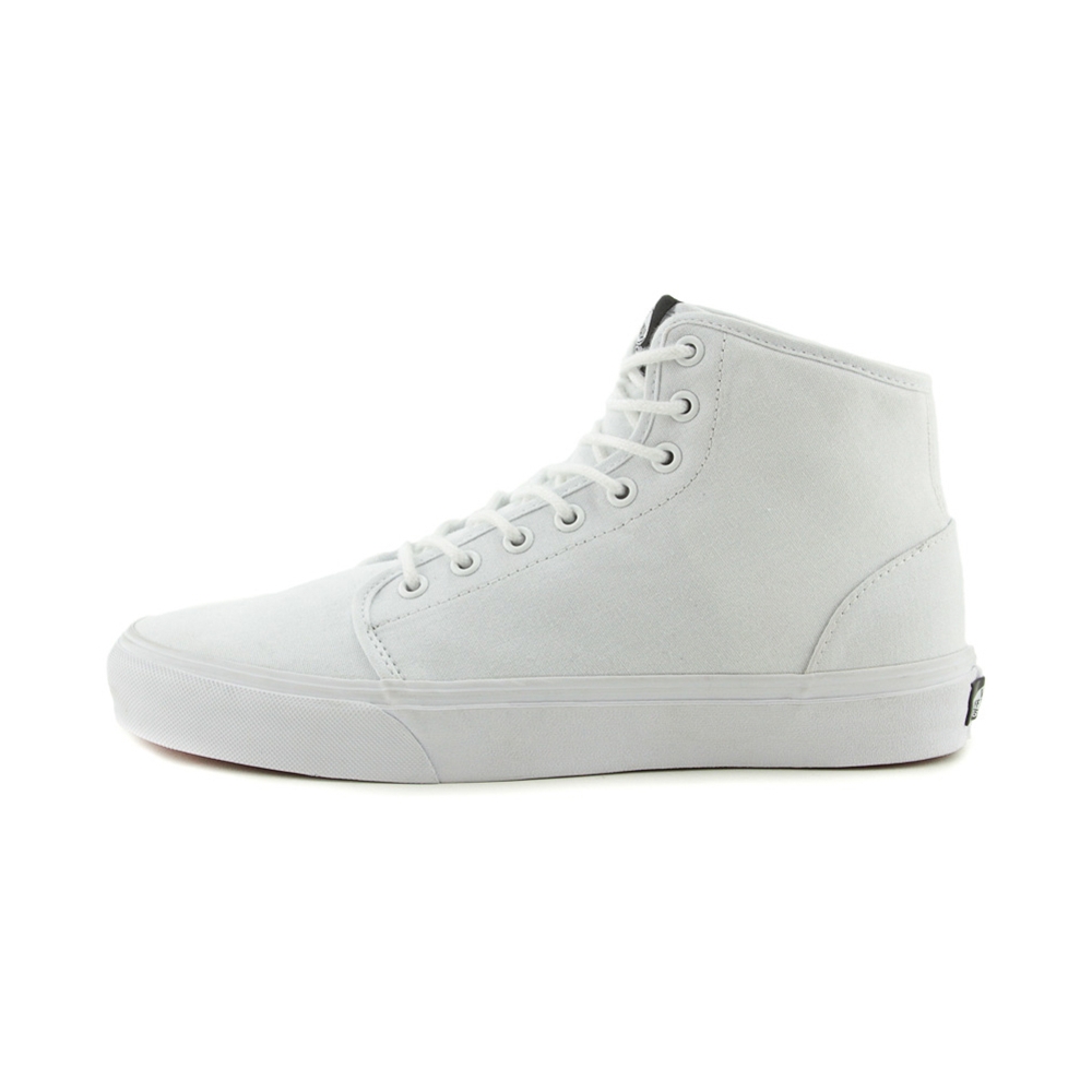 all white mid top vans