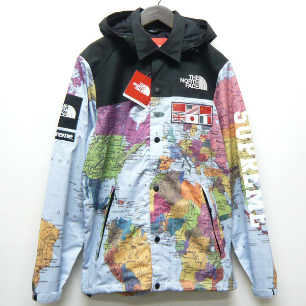 the north face supreme jacket world map