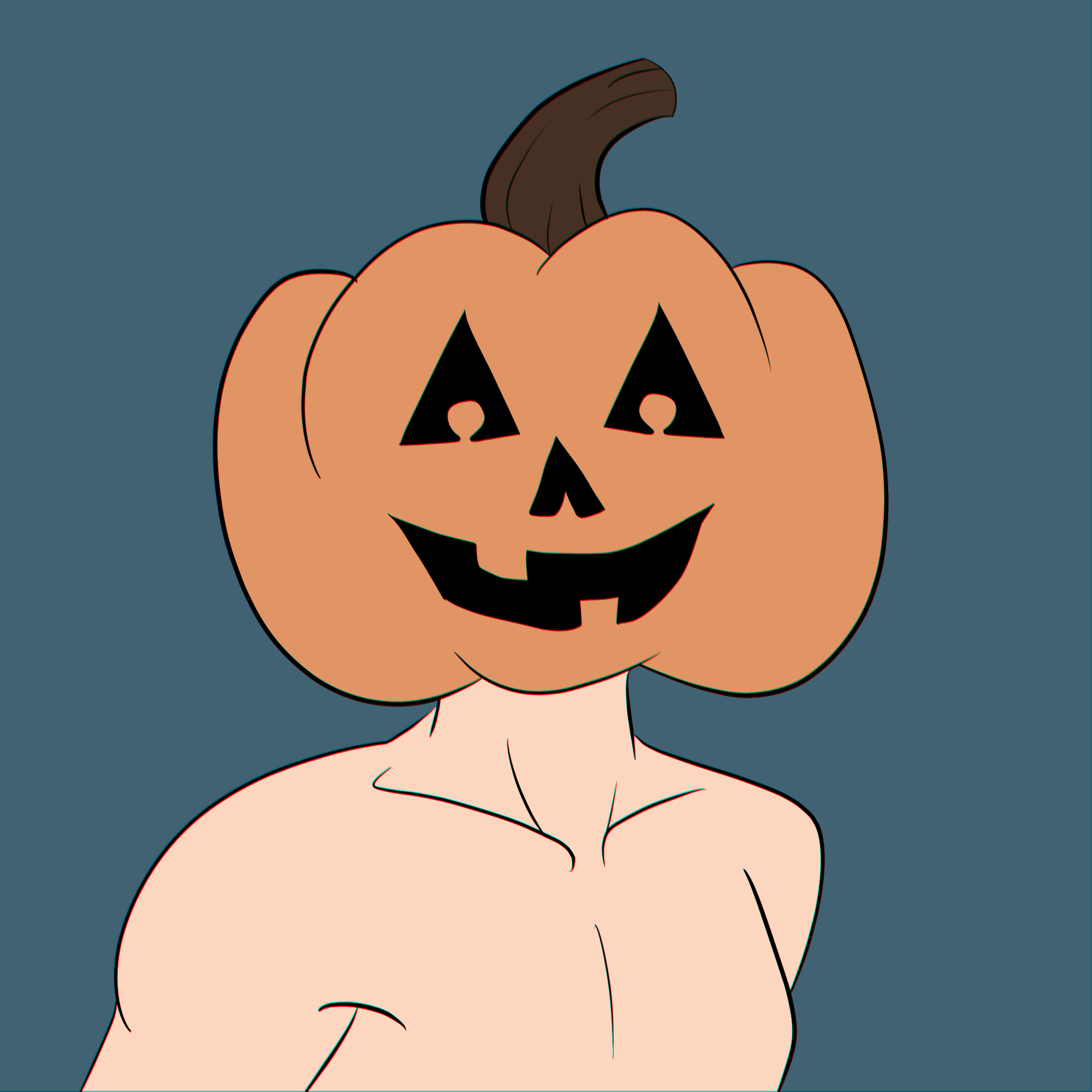 For a cartoony style like my flat color pumpkin man here, would... 